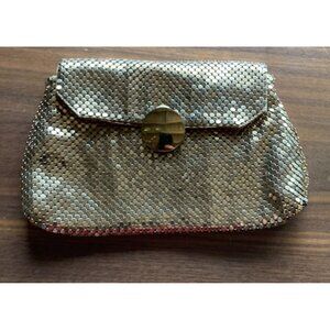 Whiting & Davis Gold Mesh Evening Bag Handbag Purse Vintage Bag